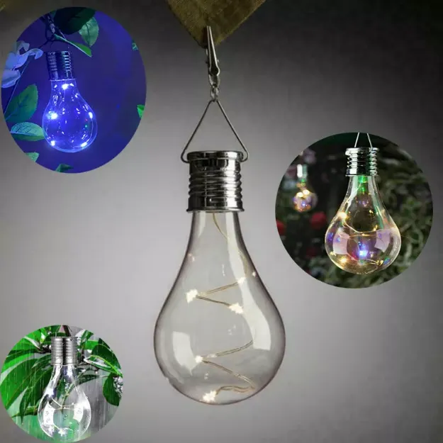 Picture of Hanging Solar-Powered LED Light Bulb with Clip, Outdoor Garden & Camping Lamp