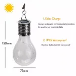 Picture of Hanging Solar-Powered LED Light Bulb with Clip, Outdoor Garden & Camping Lamp