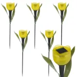 Picture of 6-Pack Solar-Powered LED Tulip Flower Lights, Outdoor Garden Yard Decoration