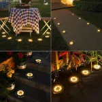 Picture of LED Solar Ground Lights  Outdoor Waterproof Decking & Pathway Lamps for Garden, Lawn & Patio