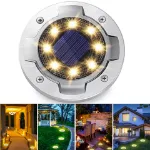 Picture of LED Solar Ground Lights  Outdoor Waterproof Decking & Pathway Lamps for Garden, Lawn & Patio