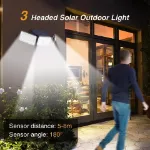 Picture of 368 LED Solar-Powered PIR Motion Sensor Wall Light, Outdoor Security Lamp