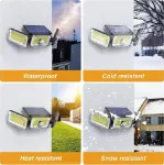 Picture of 368 LED Solar-Powered PIR Motion Sensor Wall Light, Outdoor Security Lamp