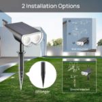 Picture of 4-Pack Solar Spotlights, 16-LED Warm White Outdoor Lights, IP67 Waterproof, Dusk-to-Dawn Garden & Landscape Lighting