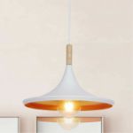 Picture of Industrial Pendant Light with Black & White Shade,  Ceiling Hanging Lamp for Kitchen & Dining