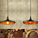 Picture of Industrial Pendant Light with Black & White Shade,  Ceiling Hanging Lamp for Kitchen & Dining