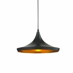 Picture of Industrial Pendant Light with Black & White Shade,  Ceiling Hanging Lamp for Kitchen & Dining