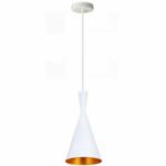 Picture of Industrial Pendant Light with Black & White Shade,  Ceiling Hanging Lamp for Kitchen & Dining