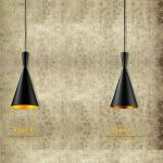 Picture of Industrial Pendant Light with Black & White Shade,  Ceiling Hanging Lamp for Kitchen & Dining