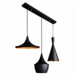 Picture of Industrial Pendant Light with Black & White Shade,  Ceiling Hanging Lamp for Kitchen & Dining