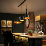 Picture of Industrial Pendant Light with Black & White Shade,  Ceiling Hanging Lamp for Kitchen & Dining