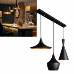 Picture of Industrial Pendant Light with Black & White Shade,  Ceiling Hanging Lamp for Kitchen & Dining