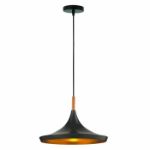 Picture of Industrial Pendant Light with Black & White Shade,  Ceiling Hanging Lamp for Kitchen & Dining