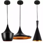 Picture of Industrial Pendant Light with Black & White Shade,  Ceiling Hanging Lamp for Kitchen & Dining