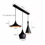 Picture of Industrial Pendant Light with Black & White Shade,  Ceiling Hanging Lamp for Kitchen & Dining