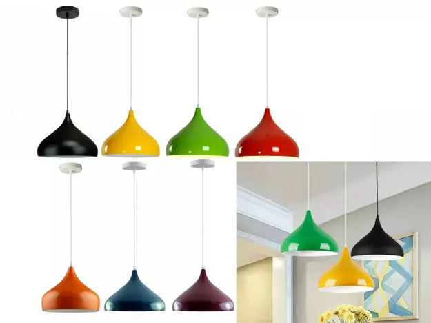 Picture of Modern Pendant Light, Retro Ceiling Lamp Shade Chandelier Hanging Fixture