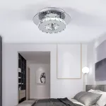 Picture of Luxe Square Crystal LED Chandelier, Modern Chrome Ceiling Light Fixture 