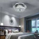 Picture of Luxe Square Crystal LED Chandelier, Modern Chrome Ceiling Light Fixture 