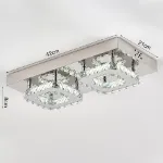 Picture of Luxe Square Crystal LED Chandelier, Modern Chrome Ceiling Light Fixture 