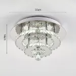 Picture of Luxe Square Crystal LED Chandelier, Modern Chrome Ceiling Light Fixture 