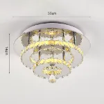 Picture of Luxe Square Crystal LED Chandelier, Modern Chrome Ceiling Light Fixture 