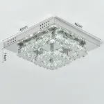 Picture of Luxe Square Crystal LED Chandelier, Modern Chrome Ceiling Light Fixture 