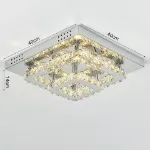 Picture of Luxe Square Crystal LED Chandelier, Modern Chrome Ceiling Light Fixture 