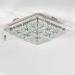 Picture of Luxe Square Crystal LED Chandelier, Modern Chrome Ceiling Light Fixture 