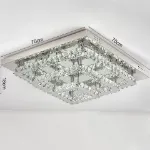 Picture of Luxe Square Crystal LED Chandelier, Modern Chrome Ceiling Light Fixture 