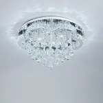 Picture of Luminous Cascade Crystal LED Chandelier,  Modern Flush Mount Ceiling Light