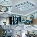 Picture of Luminous Cascade Crystal LED Chandelier,  Modern Flush Mount Ceiling Light