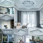 Picture of Luminous Cascade Crystal LED Chandelier,  Modern Flush Mount Ceiling Light