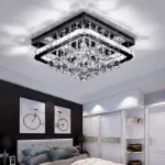 Picture of Luminous Cascade Crystal LED Chandelier,  Modern Flush Mount Ceiling Light