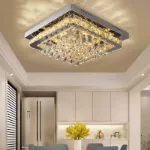 Picture of Luminous Cascade Crystal LED Chandelier,  Modern Flush Mount Ceiling Light