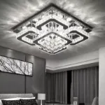 Picture of Luminous Cascade Crystal LED Chandelier,  Modern Flush Mount Ceiling Light