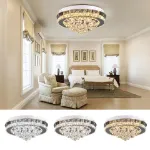 Picture of Luminous Cascade Crystal LED Chandelier,  Modern Flush Mount Ceiling Light