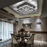 Picture of Luminous Cascade Crystal LED Chandelier,  Modern Flush Mount Ceiling Light