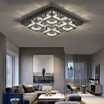 Picture of Luminous Cascade Crystal LED Chandelier,  Modern Flush Mount Ceiling Light