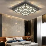 Picture of Luminous Cascade Crystal LED Chandelier,  Modern Flush Mount Ceiling Light