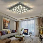 Picture of Luminous Cascade Crystal LED Chandelier,  Modern Flush Mount Ceiling Light