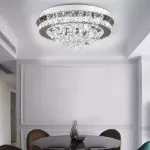 Picture of Luminous Cascade Crystal LED Chandelier,  Modern Flush Mount Ceiling Light