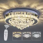 Picture of Luminous Cascade Crystal LED Chandelier,  Modern Flush Mount Ceiling Light