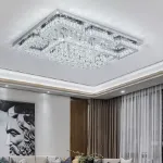 Picture of Luminous Cascade Crystal LED Chandelier,  Modern Flush Mount Ceiling Light