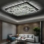 Picture of Luminous Cascade Crystal LED Chandelier,  Modern Flush Mount Ceiling Light