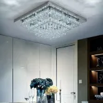 Picture of Luminous Cascade Crystal LED Chandelier,  Modern Flush Mount Ceiling Light