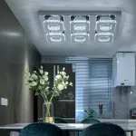 Picture of Luminous Cascade Crystal LED Chandelier,  Modern Flush Mount Ceiling Light