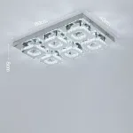 Picture of Luminous Cascade Crystal LED Chandelier,  Modern Flush Mount Ceiling Light