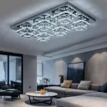 Picture of Luminous Cascade Crystal LED Chandelier,  Modern Flush Mount Ceiling Light