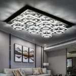 Picture of Luminous Cascade Crystal LED Chandelier,  Modern Flush Mount Ceiling Light