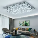 Picture of Luminous Cascade Crystal LED Chandelier,  Modern Flush Mount Ceiling Light